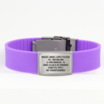 Pulsera de identificación médica. Pulsera de identificación personal.
